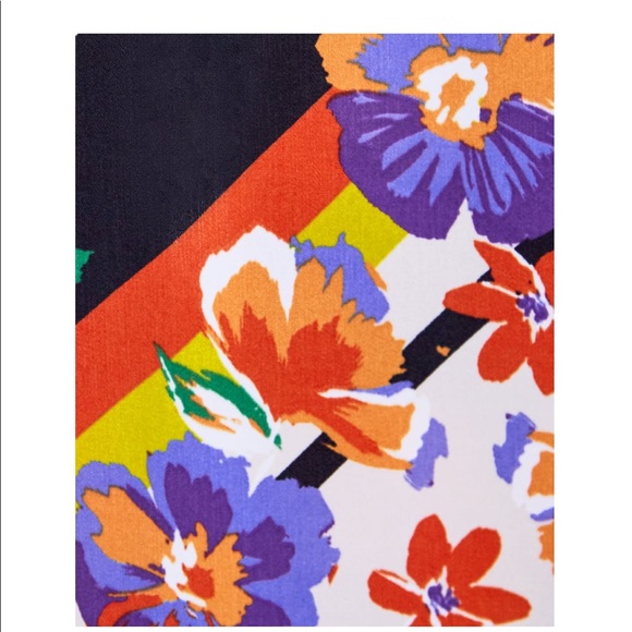 Zara- FLORAL STRIPED MIDI DRESS - Picture 7 of 8